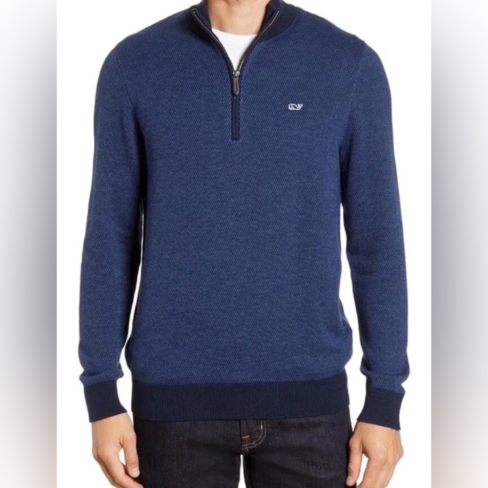 Vineyard Vines Men's Navy Zip-Up Sweater